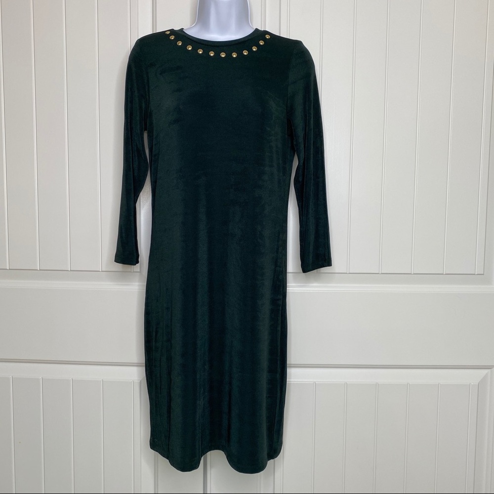 Michael Kors dark green slinky dress size x small